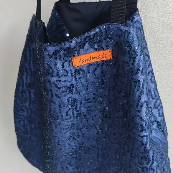 [BUNJANG] Blue Sequin Double-Sided Eco Bag / 블루 스팽글양면에코백