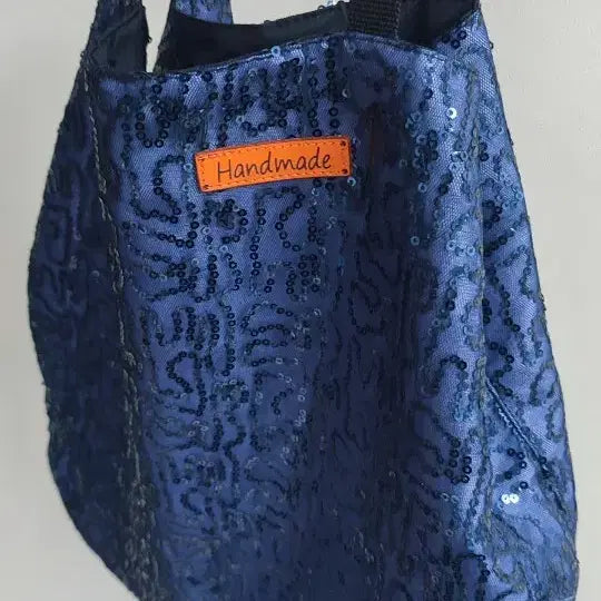 [BUNJANG] Blue Sequin Double-Sided Eco Bag / 블루 스팽글양면에코백
