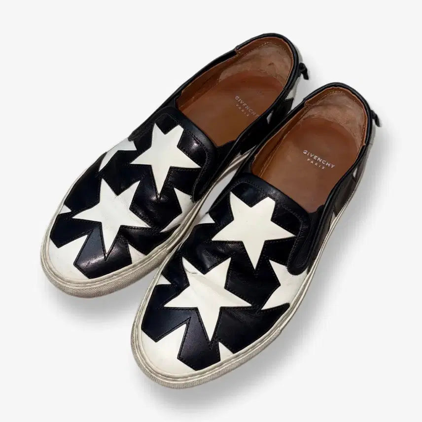 [BUNJANG] Givenchy Black Leather Star Slip-On Sneakers / [36] Givenchy Street Skate Star Slip on