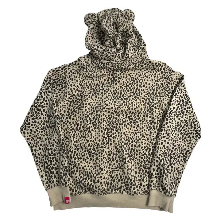 [BUNJANG] SAKUN Smile Cat Leopard Hoodie XL / SAKUN 스마일캣 후드티 레오파드