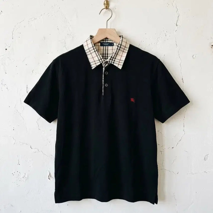 [BUNJANG] Burberry London Nova Check Collar Polo Shirt - Black / Burberry polo shirt