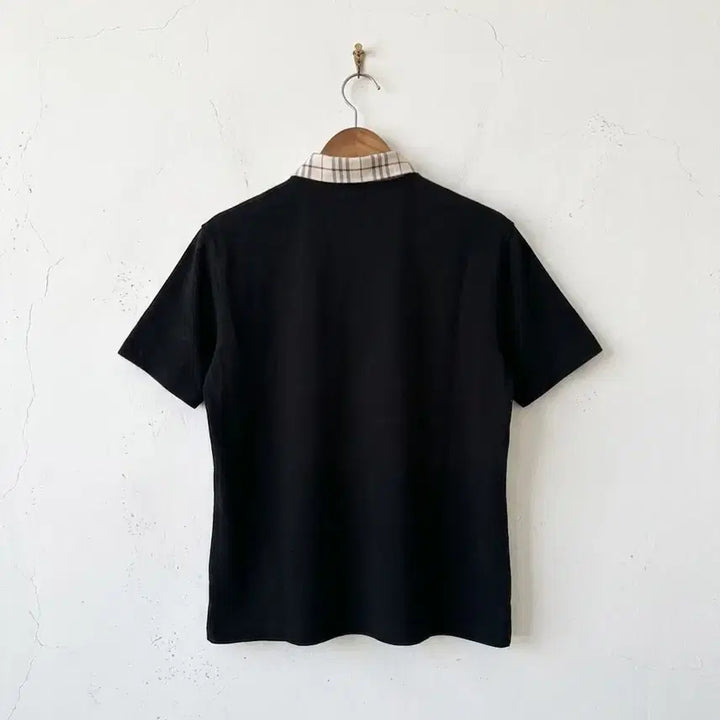 [BUNJANG] Burberry London Nova Check Collar Polo Shirt - Black / Burberry polo shirt
