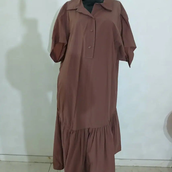 [BUNJANG] System Asymmetrical Loose Long Dress / 시스템 언발 루즈 롱 원피스