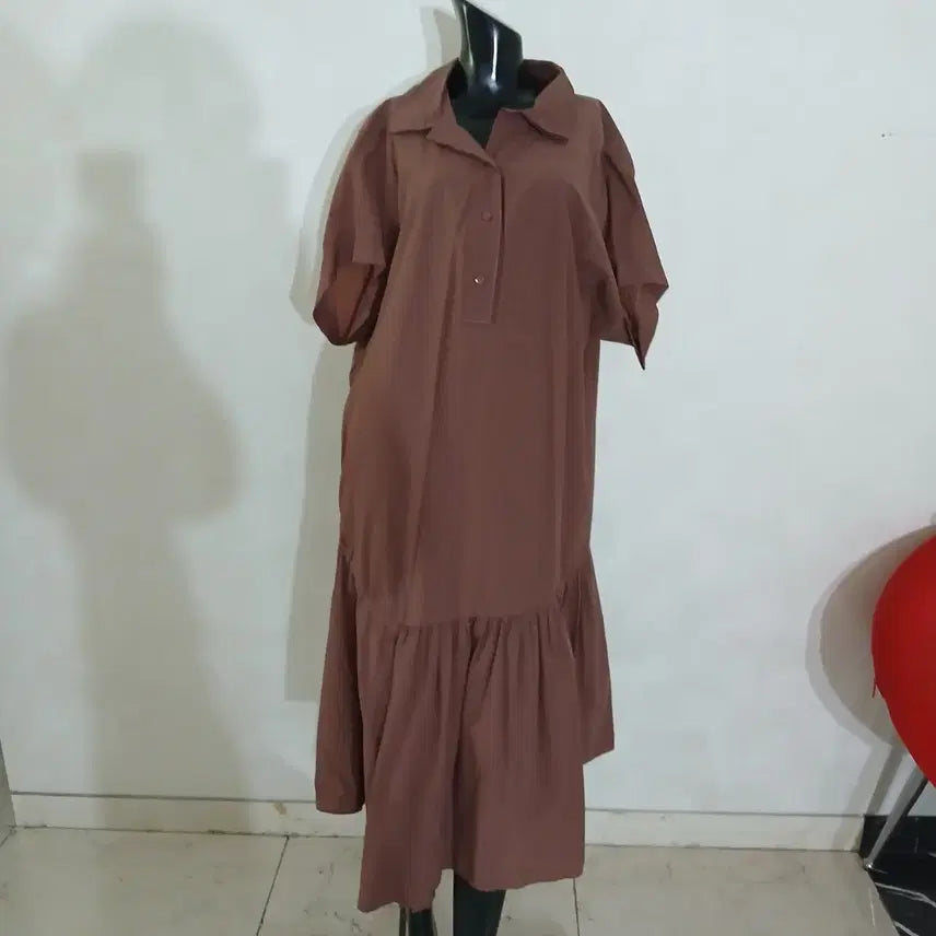 [BUNJANG] System Asymmetrical Loose Long Dress / 시스템 언발 루즈 롱 원피스