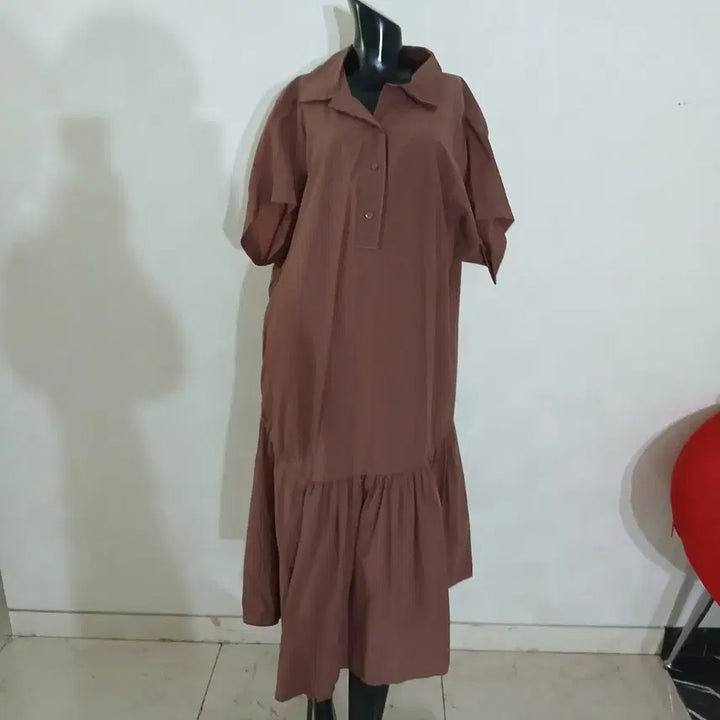 [BUNJANG] System Asymmetrical Loose Long Dress / 시스템 언발 루즈 롱 원피스