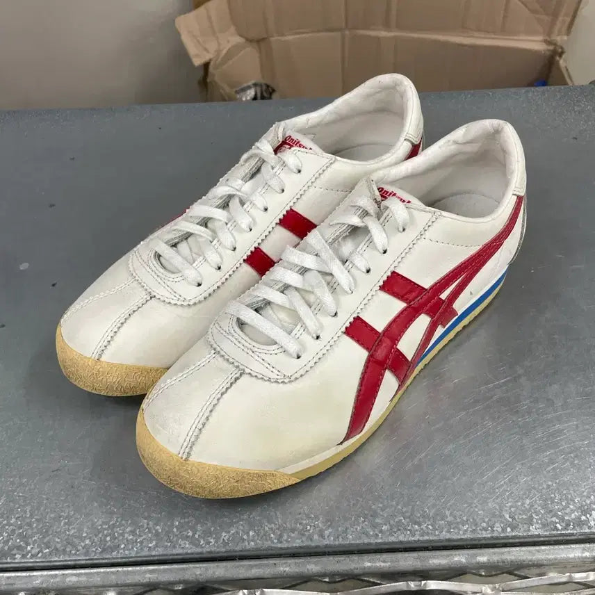 [BUNJANG] Onitsuka Tiger Corsair White True Red Sneakers / 오니츠카타이거 코르세어 화이트 트루 레드 260