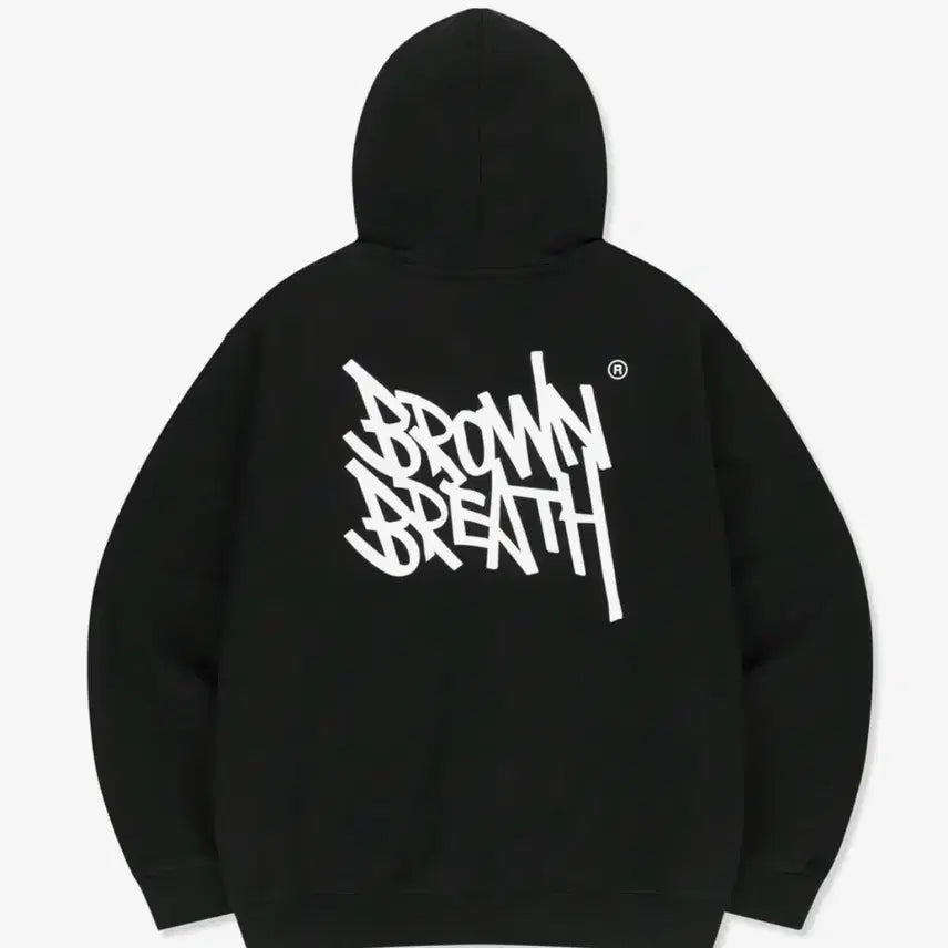 [BUNJANG] Brownbreath Hooded Sweatshirt Black / 브라운브레스 후드티 블랙