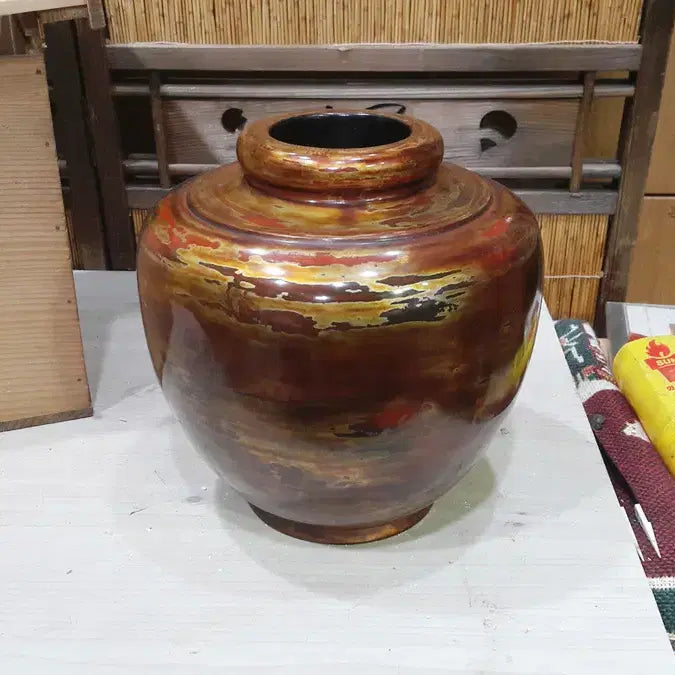 [BUNJANG] 1950s Artist Wooden Vase / 1950 일본 예술 나무 화병