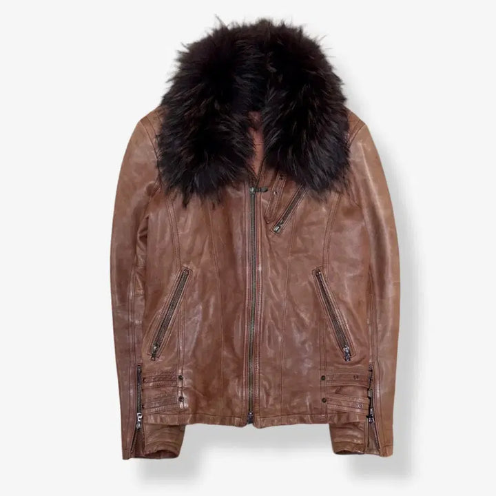 [BUNJANG] Tornado Mart Lambskin Leather Jacket with Detachable Fur Collar (Size M) / [M] Tornado Mart Lambskin Leather Jack