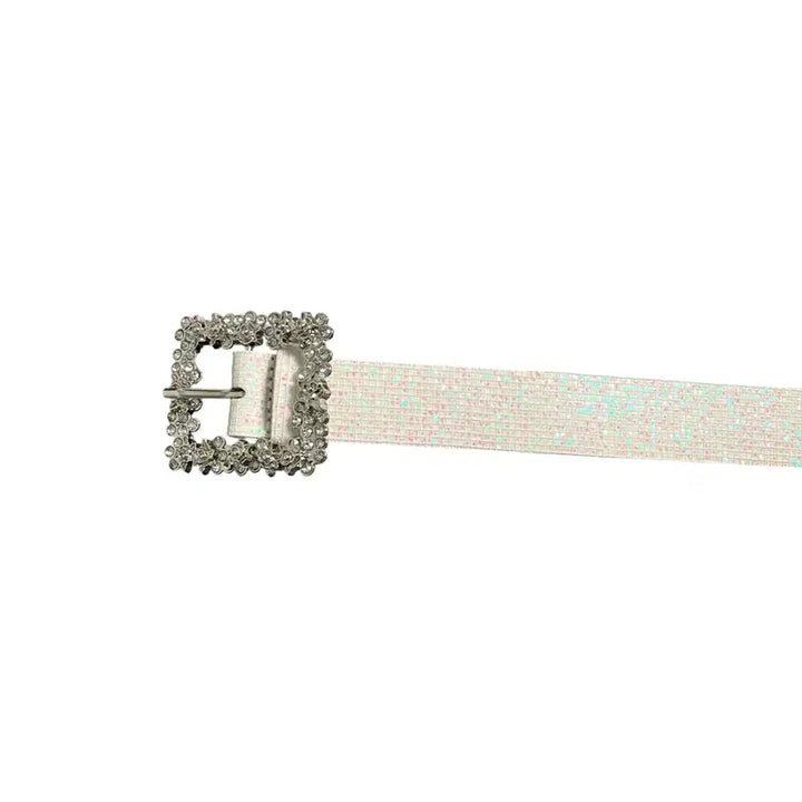 [BUNJANG] Vintage Rhinestone Belt White / Vtg 큐빅 벨트 화이트