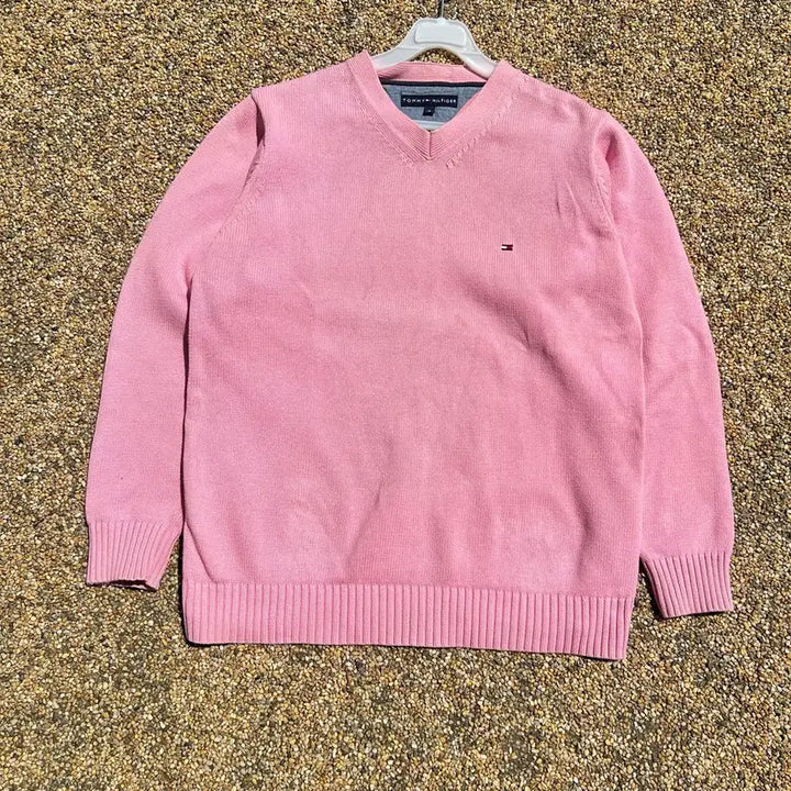 [BUNJANG] Tommy Hilfiger Pink Knit Sweater / 타미힐피거 핑크 니트