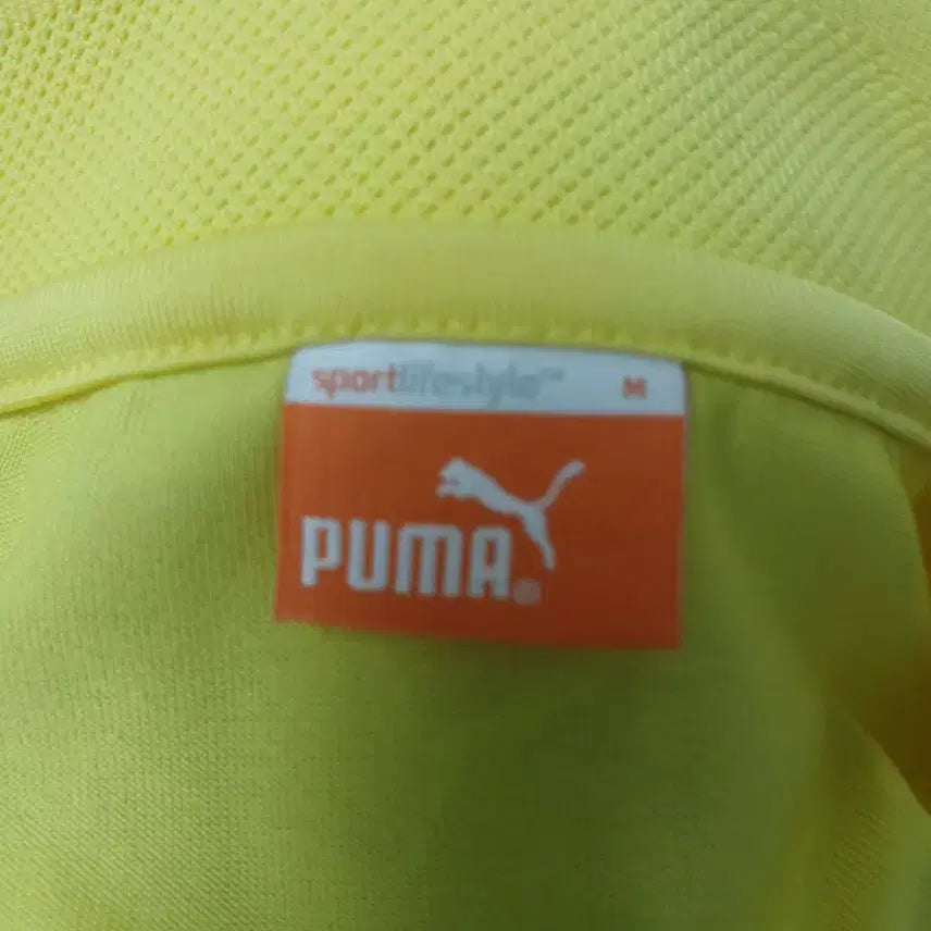 [BUNJANG] Puma Yellow Stripe Short Sleeve Polo T-Shirt / 푸마 옐로우 스트라이프 반팔 카라티