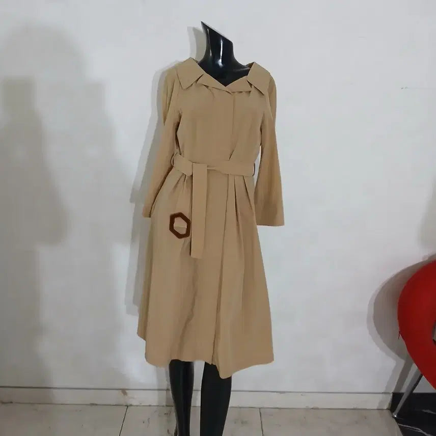 [BUNJANG] Jigott Belted Spandex Dress / 지고트 스판 벨티드 원피스