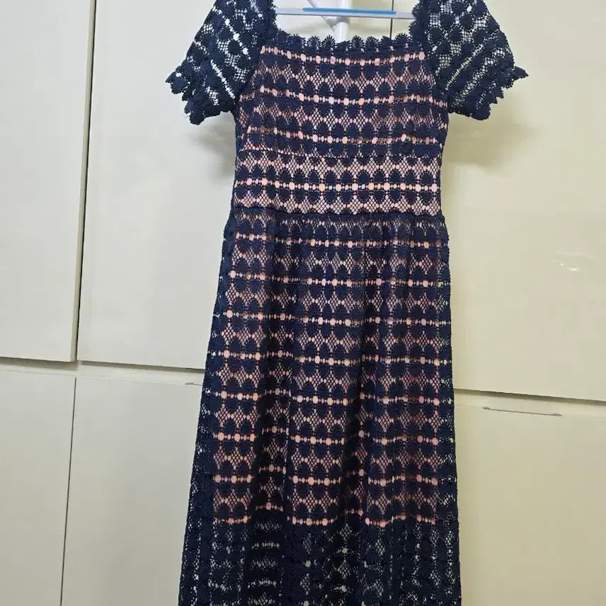 [BUNJANG] Navy Lace Long Dress / 네이비 레이스 롱 원피스