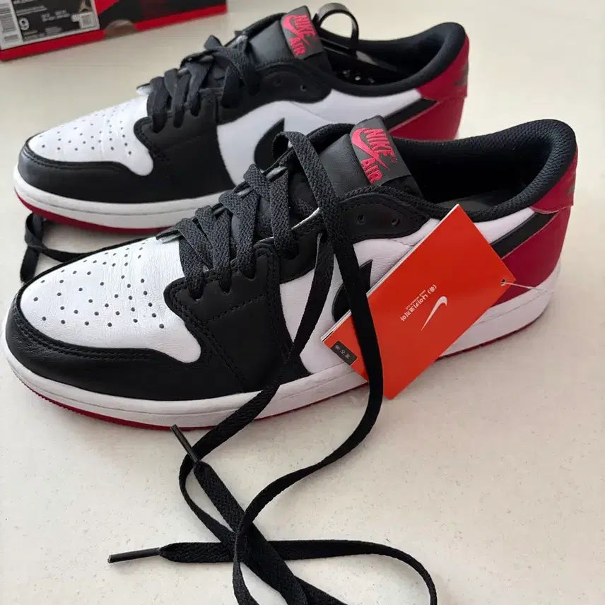 [BUNJANG] Nike Air Jordan 1 Low Black White Red / 나이키 에어조던1 로우 블랙화이트레드