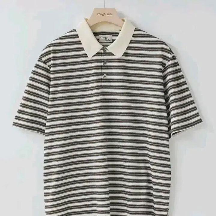 [SOLD OUT] 러프사이드 멀티 스트라이프 폴로 에크루