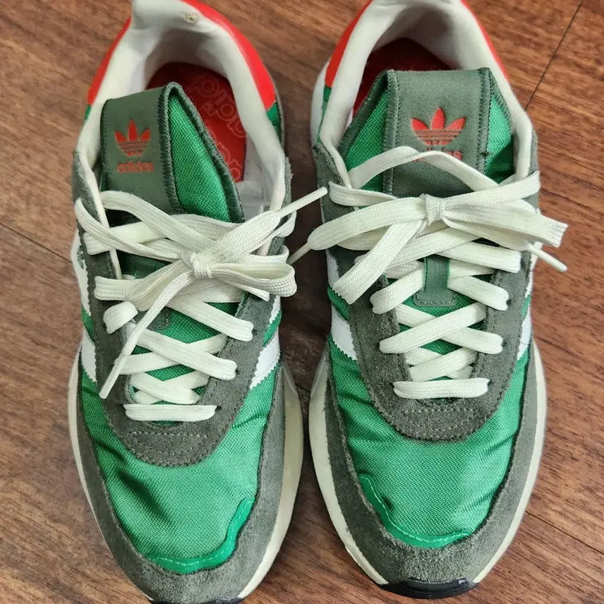 [BUNJANG] Adidas Retropy F2 Sneakers Green/Red / 아디다스 레트로피 F2 그린/레드 빈티지 무드 운동화 250~255