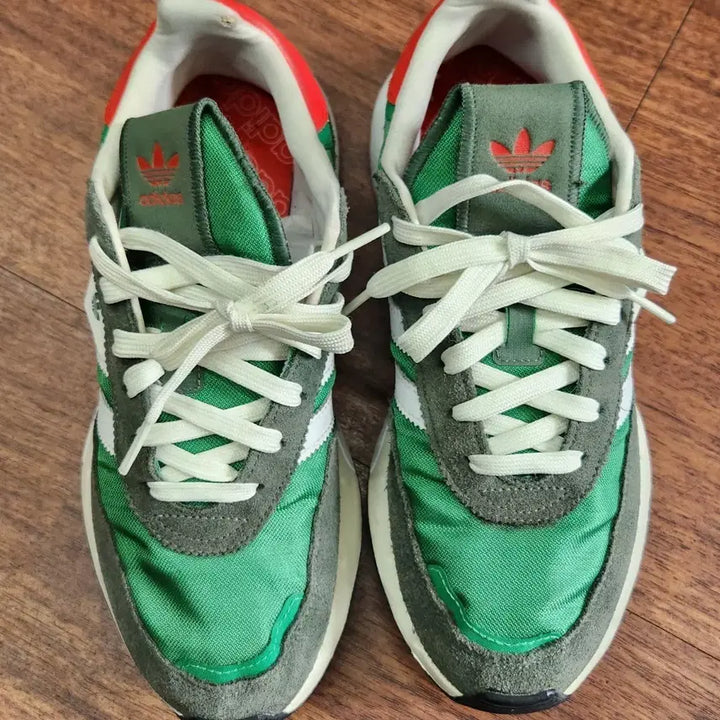 [BUNJANG] Adidas Retropy F2 Sneakers Green/Red / 아디다스 레트로피 F2 그린/레드 빈티지 무드 운동화 250~255