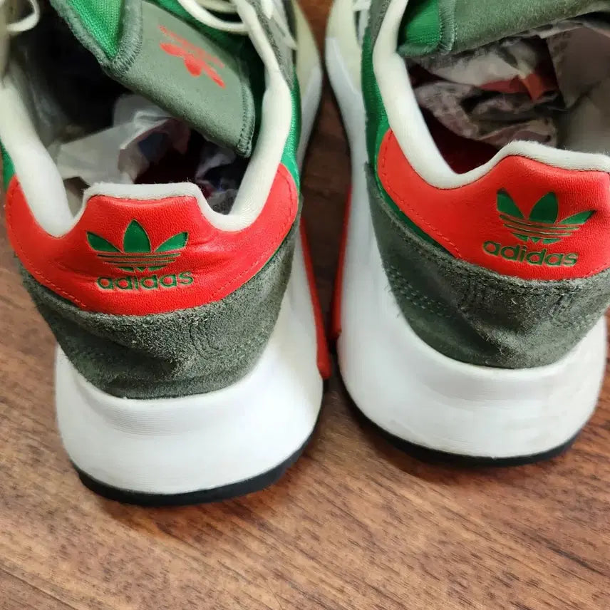 [BUNJANG] Adidas Retropy F2 Sneakers Green/Red / 아디다스 레트로피 F2 그린/레드 빈티지 무드 운동화 250~255