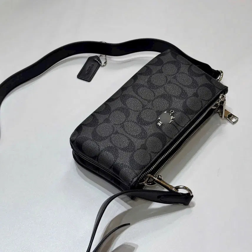 [BUNJANG] Coach Signature Double Zip Crossbody Bag CJ790 / 코치 시그니처 더블 지퍼 크로스바디 백 CJ790