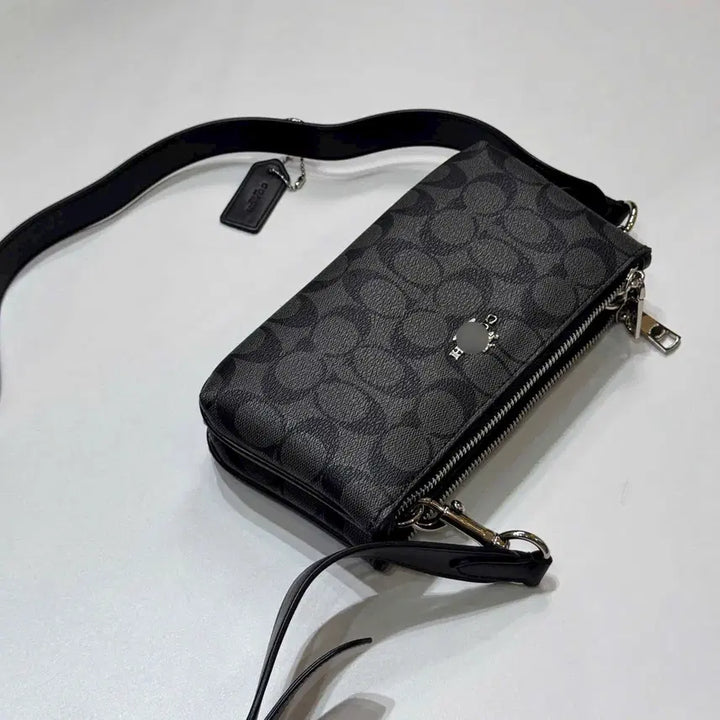 [BUNJANG] Coach Signature Double Zip Crossbody Bag CJ790 / 코치 시그니처 더블 지퍼 크로스바디 백 CJ790