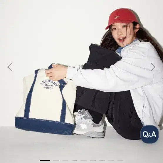 [BUNJANG] Lee Cotton Boat Tote Bag Ivory / [새상품] Lee 코튼 보트 토트백 아이보리