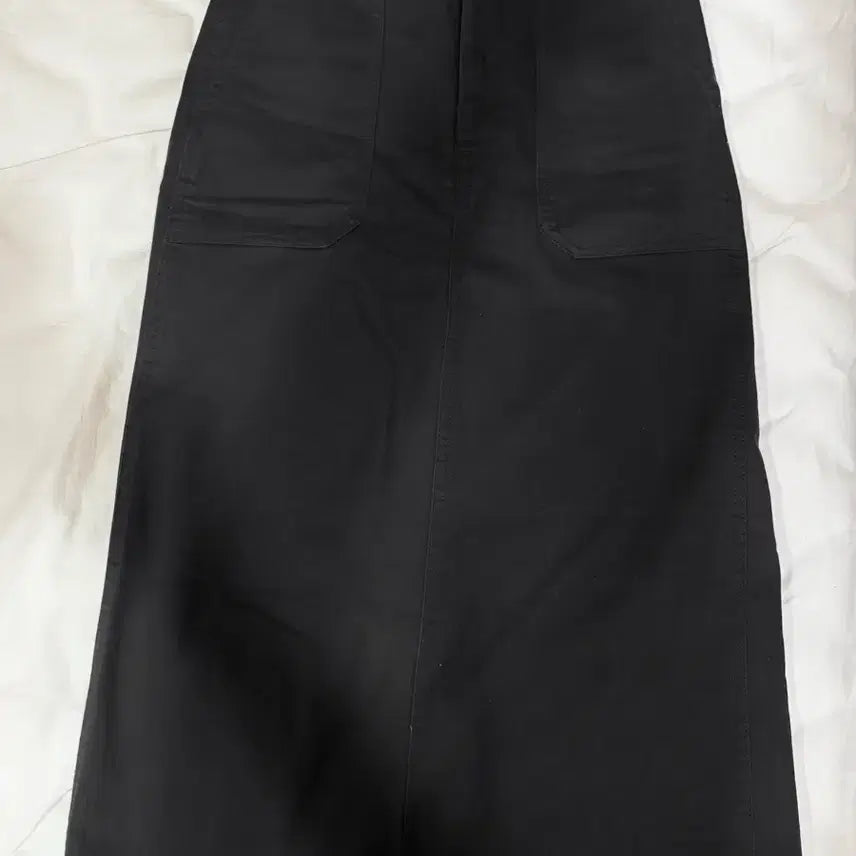 [BUNJANG] Muji Washed Herringbone Baker Straight Long Skirt Black S / (새상품) 무인양품 워싱 헤링본 베이커 스트레이트 롱 스커트 블랙 S