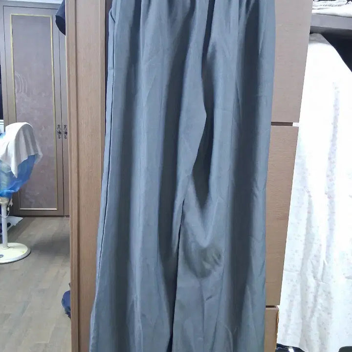 [BUNJANG] Grey Wide Banding Pants (One Size) / 그레이 와이드 밴딩 팬츠(프리)