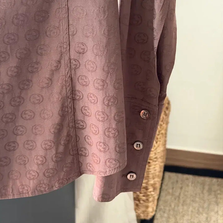 [BUNJANG] Gucci CG Brown Silk Shirt / 구찌 CG 브라운 실크 셔츠