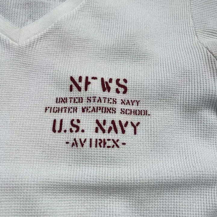 [BUNJANG] AVIREX U.S.NAVY Waffle V-Neck T-Shirt / AVIREX U.S.NAVY 와플 티셔츠(실측확인)