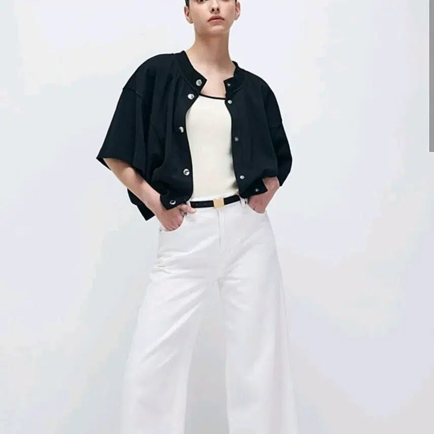 [BUNJANG] System 2022 Embroidered Cropped Jumper / 2022.시스템)자수 봉제라인 크롭점퍼