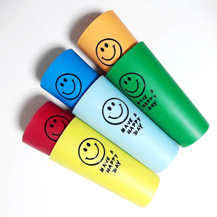 [BUNJANG] Vivid &amp; Pastel Mix Smile Cup Set (6 Colors) / 비비드 &amp; 파스텔 믹스 스마일 컵 6색 세트