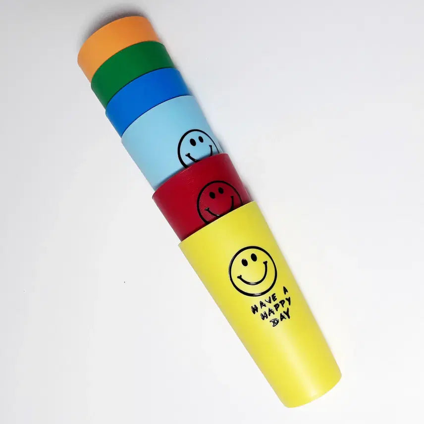 [BUNJANG] Vivid &amp; Pastel Mix Smile Cup Set (6 Colors) / 비비드 &amp; 파스텔 믹스 스마일 컵 6색 세트