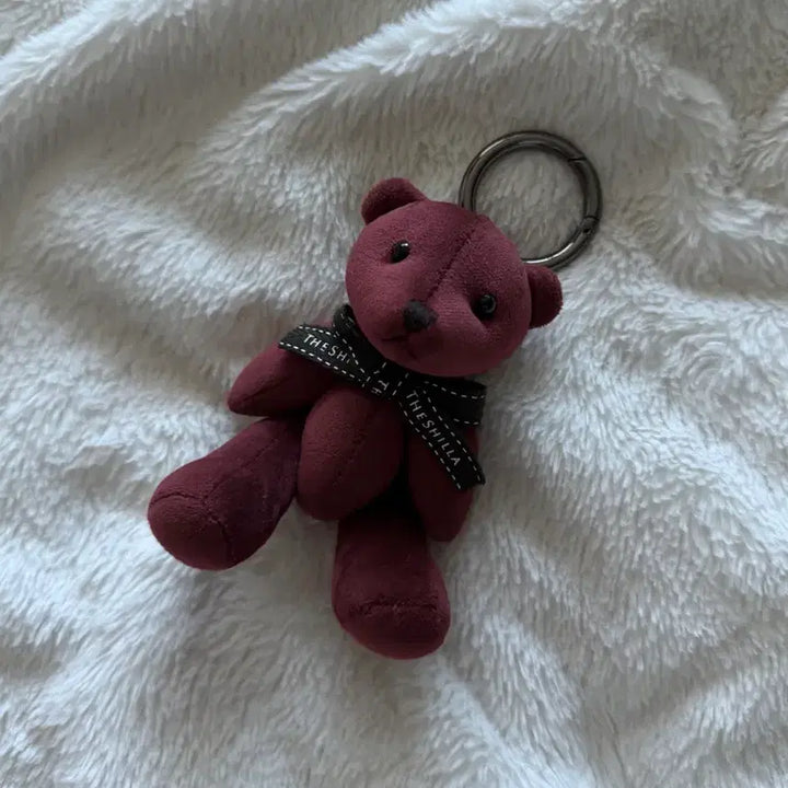 [BUNJANG] Silla Hotel Burgundy Bear Keyring / 신라호텔 베어 버건디 와인 키링