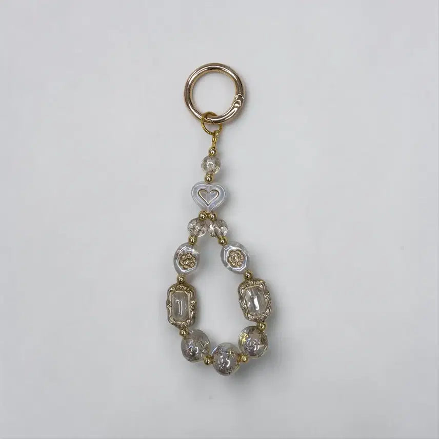 [BUNJANG] Handmade Moon Pearl Drop Keychain - Gold Version / [키링]핸드메이드 문펄 드롭 - 골드 버전