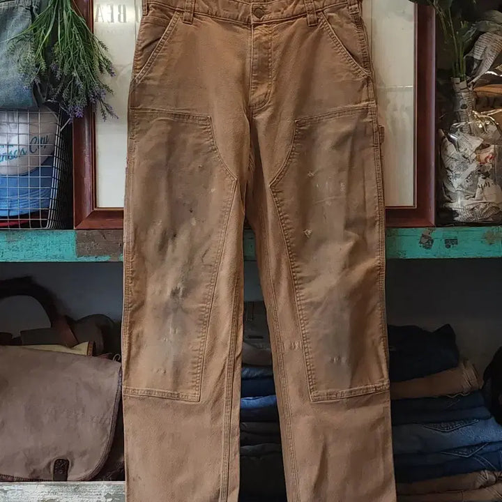 [BUNJANG] Carhartt Double Knee Canvas Work Pants (Brown, 33x32) / 칼하트 워크팬츠 칼하트 더블니 캔버스 브라운 33x32