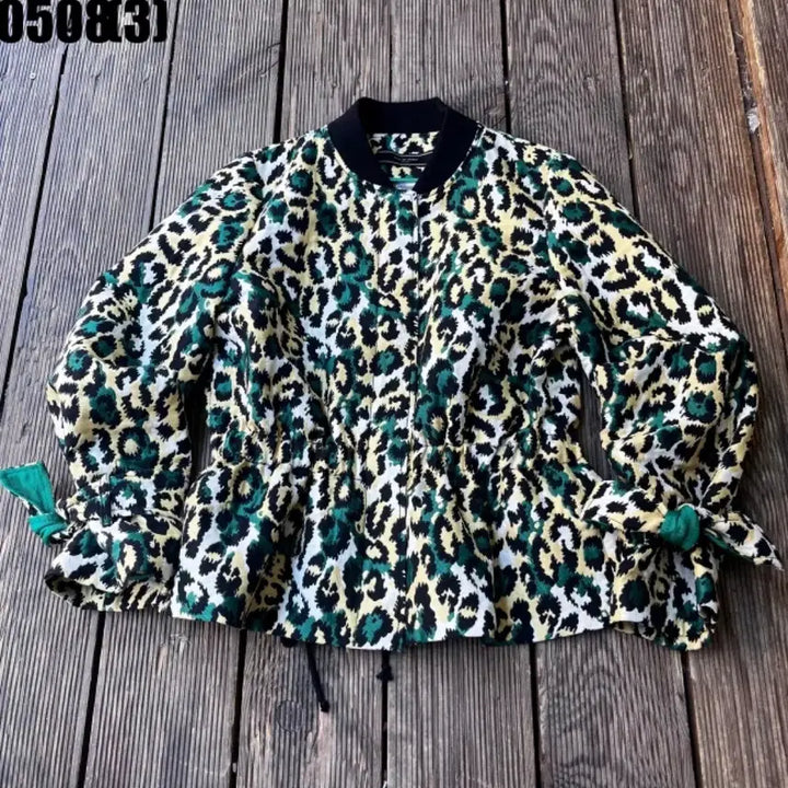 [BUNJANG] Leopard Pattern Short Bomber Jacket / 레오파드 패턴 숏 봄버 자켓66 0508