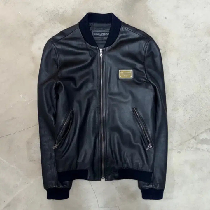 [BUNJANG] Dolce &amp; Gabbana Lambskin Plate Leather Bomber Jacket / [46] Dolce &amp; Gabbana Leather Jacket