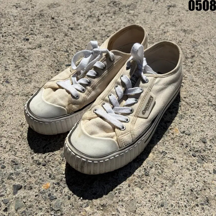 [BUNJANG] Discovery Canvas Sneakers Ivory / 디스커버리 캔버스 스니커즈 아이보리 270