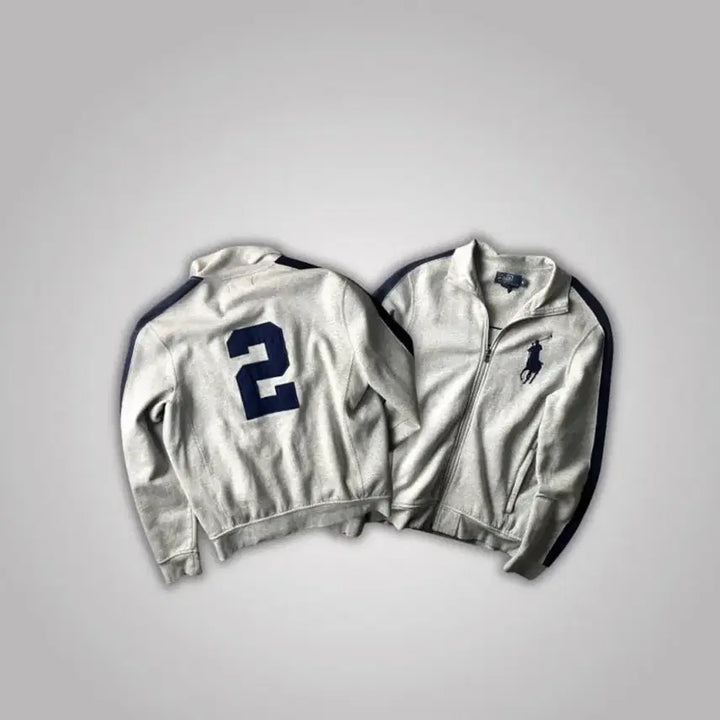 [BUNJANG] Polo Ralph Lauren Big Pony Embroidered Zip-Up Jacket (M) / 폴로 빅포니 그레이 집업 등판 자수 M