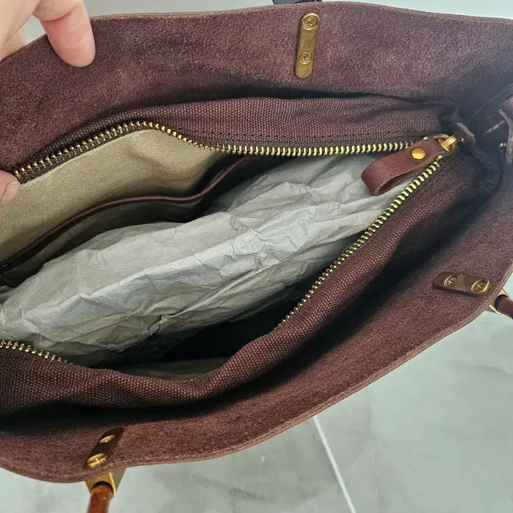 [BUNJANG] Genuine Leather Tote Bag (Shoulder Convertible, New) / 소가죽 토트백(숄더가능/새상품)