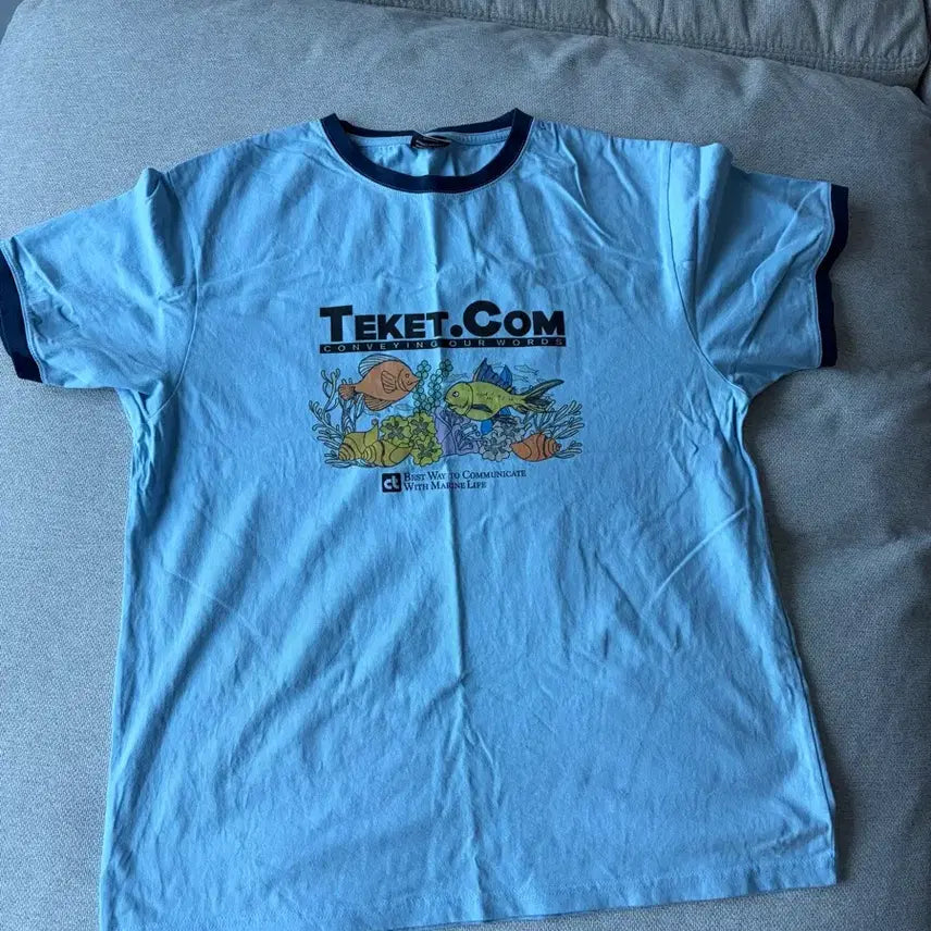 [BUNJANG] TICKET Aquarium Ringer T-shirt L / 테켓 아쿠아리움 링거티 L