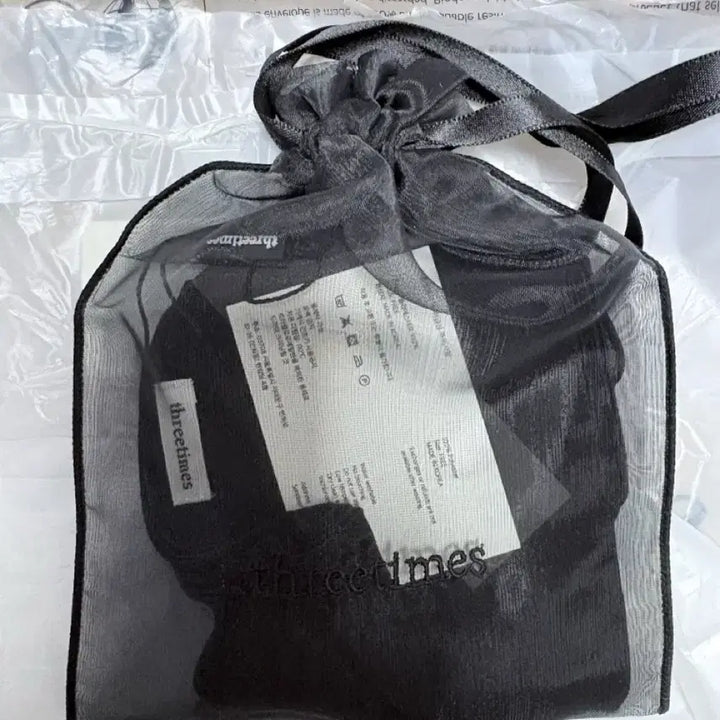 [BUNJANG] Three Times Chiffon Scarf Black / 쓰리타임즈 쉬폰 스카프 블랙