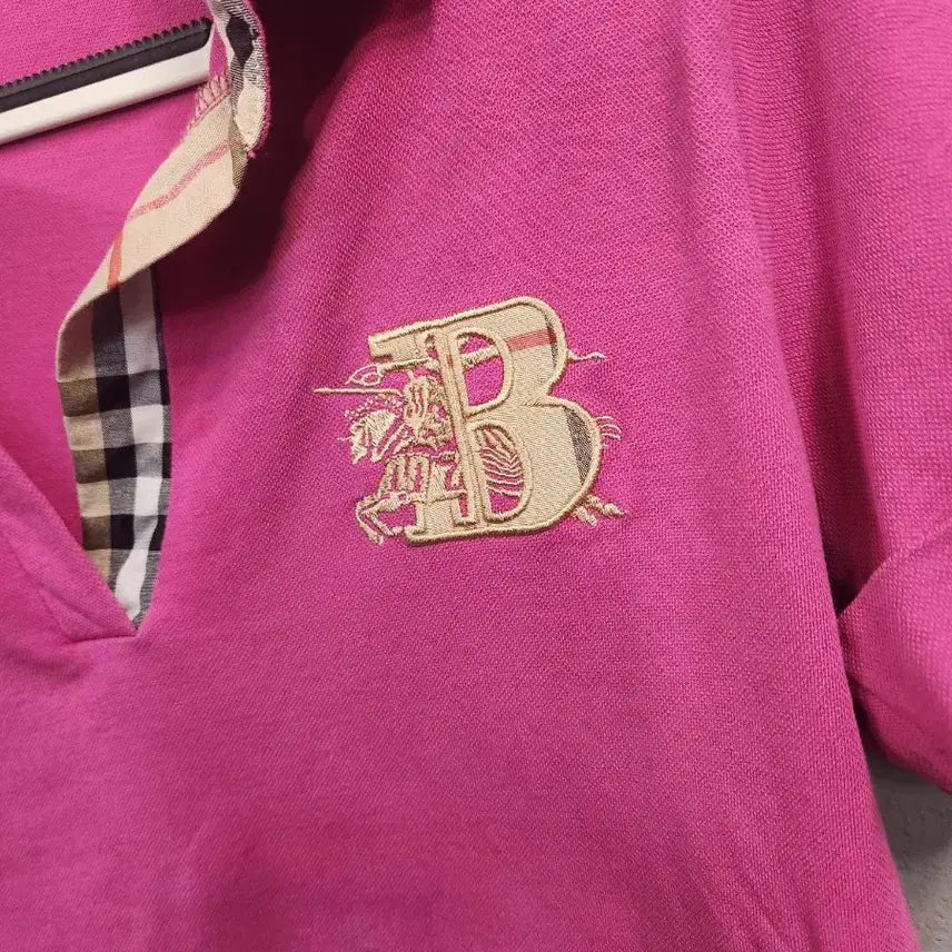 [BUNJANG] Burberry Pink Polo T-Shirt / 버버리 핑크색 여성 폴로 티셔츠