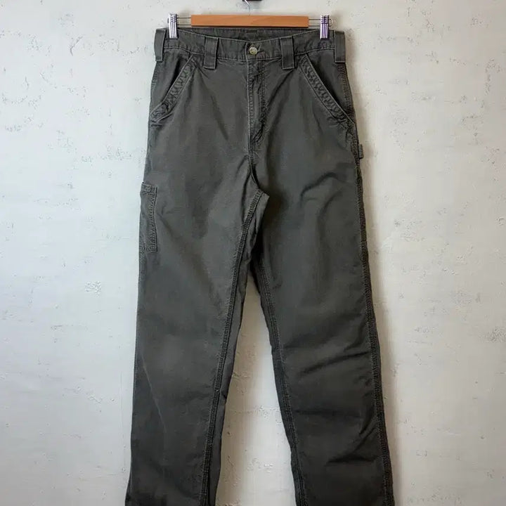 [BUNJANG] Carhartt WIP Single Knee Moss Green Relaxed Fit Work Pants / [30] 칼하트 싱글니 덩가리핏 모스 그린 워크팬츠