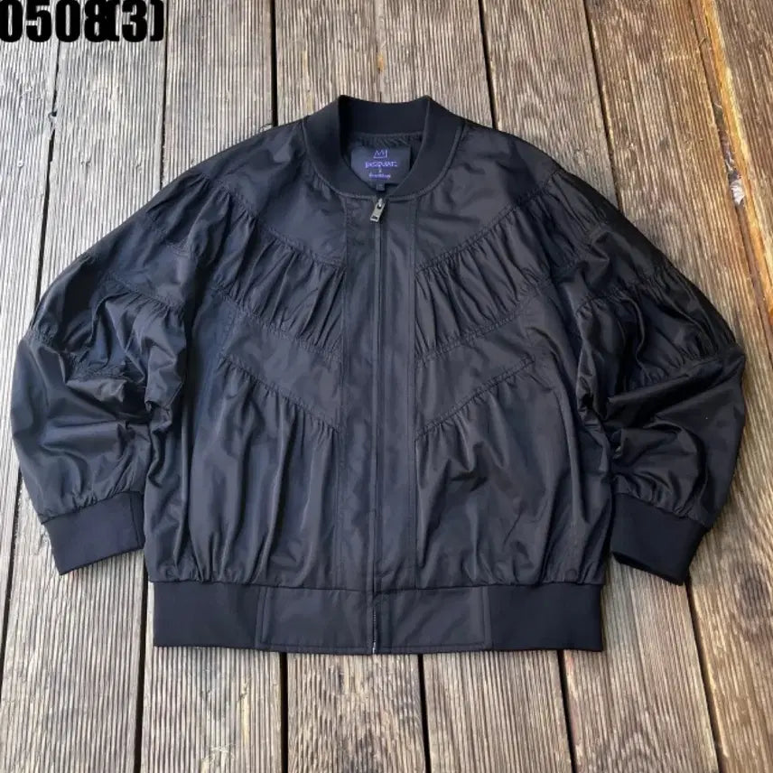 [BUNJANG] Black Shing Detail Bomber Jacket M / 블랙 봄버 자켓 m 0508