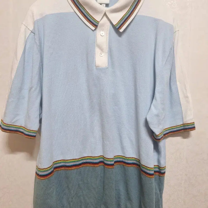 [BUNJANG] Paul Smith Multi Stripe Knit Polo Shirt XL / 폴스미스 멀티 스트라이프 니트 폴로