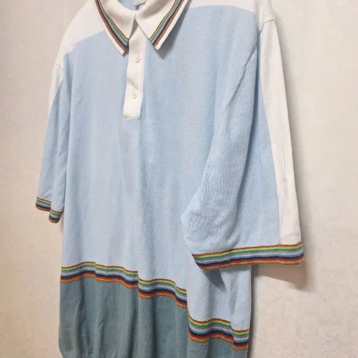 [BUNJANG] Paul Smith Multi Stripe Knit Polo Shirt XL / 폴스미스 멀티 스트라이프 니트 폴로