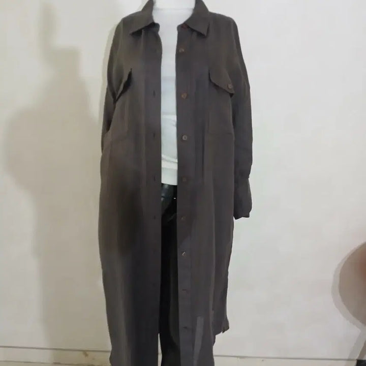 [BUNJANG] Celeb Shop Linen Long Jacket / 021 셀렙샵 마소재 롱자켓 77~88