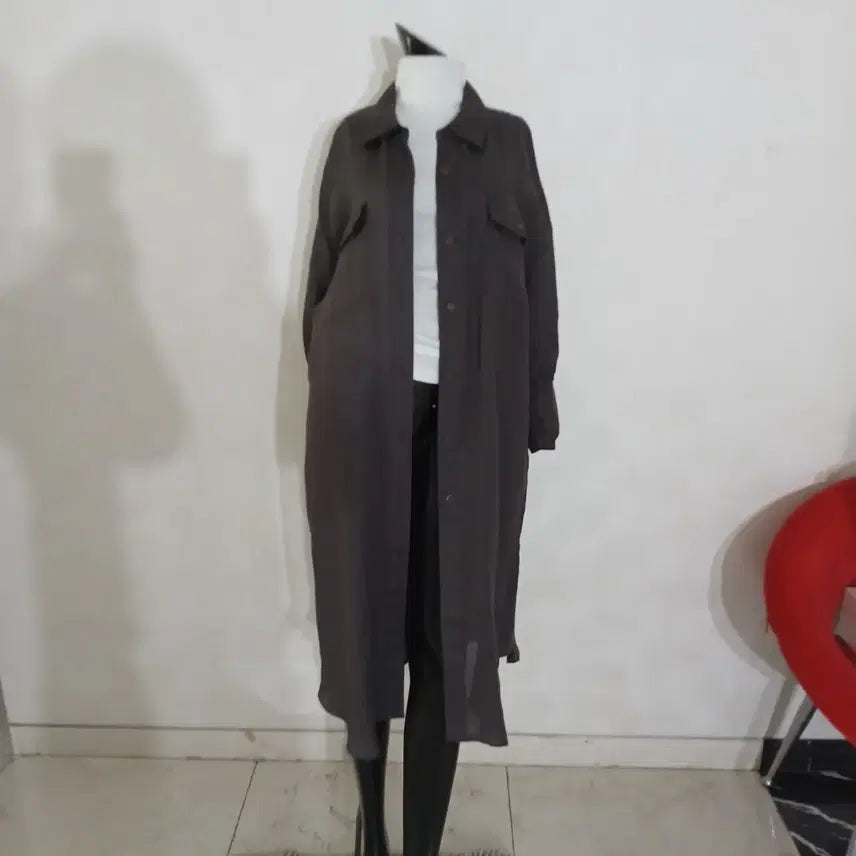 [BUNJANG] Celeb Shop Linen Long Jacket / 021 셀렙샵 마소재 롱자켓 77~88